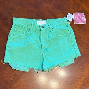 NWT MOTHER DENIM The Fun Dip Micro Cut Short Sz 29 Summer Green